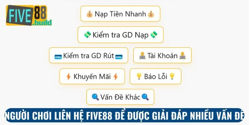 Người chơi liên hệ Five88 để được giải đáp nhiều vấn đề