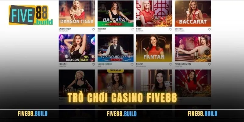 Trò Chơi Casino Five88 - Thiên Đường Giải Trí Uy Tín Châu Á