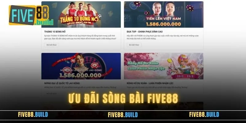 Ưu Đãi Sòng Bài Five88 Siêu Hoàn Trả 20% Hằng Tuần